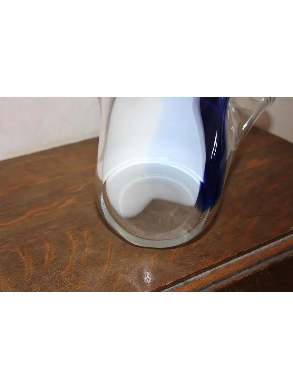 Alicja Glass Blue Clear and White Handkerchief Large Vase